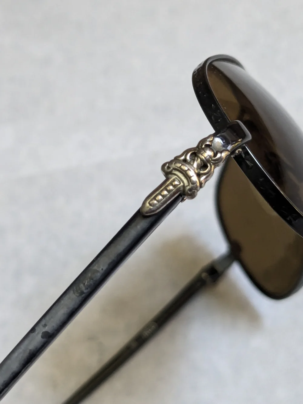 Chrome Hearts Aviator Sunglasses with Brown Lenses 'Red' Black Frames